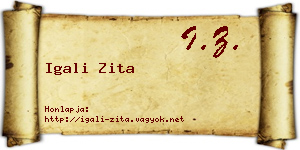 Igali Zita névjegykártya